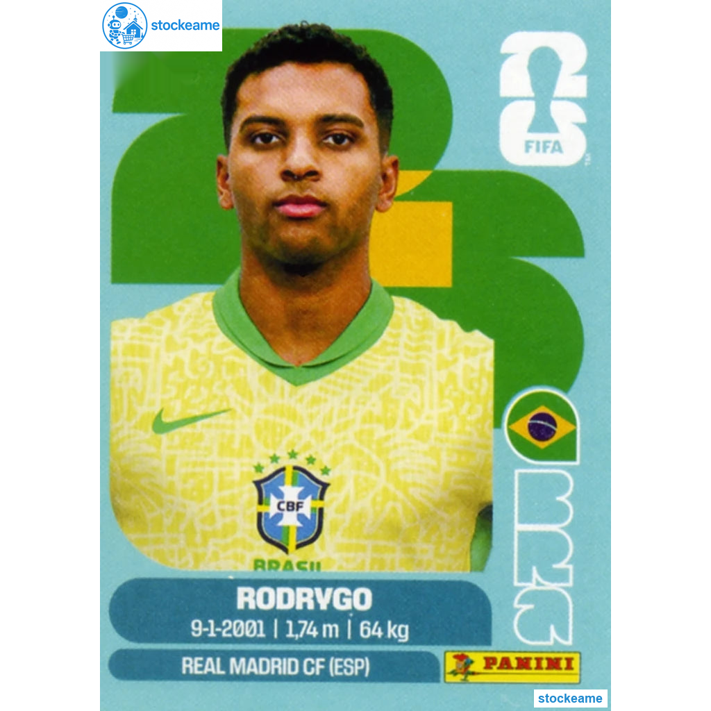 BRA015 - Rodrygo | Brazil | Panini World Cup 2026 Base Sticker
