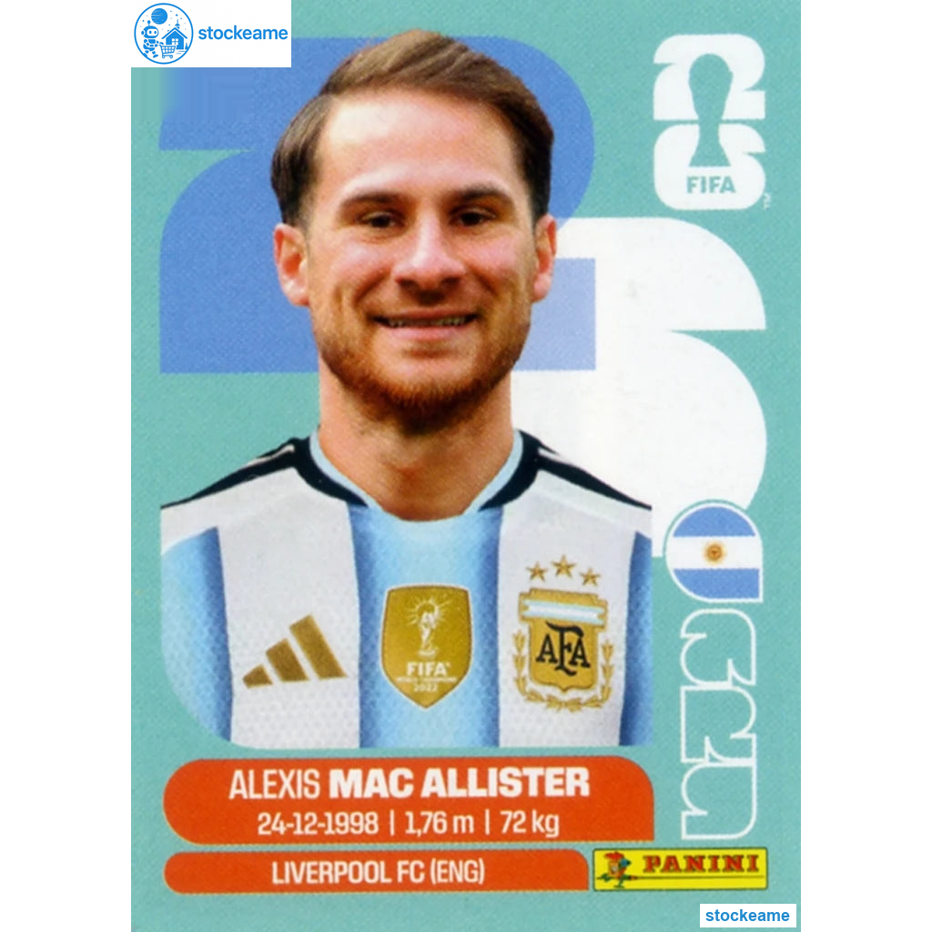 ARG009 - Alexis Mac Allister | Argentina | Panini World Cup 2026 Base Sticker